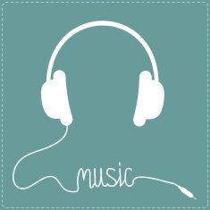 White headphones with cord in shape of Music Dash line