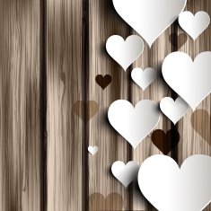 Abstract heart on wooden background N8