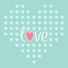 Heart from small hearts Love card