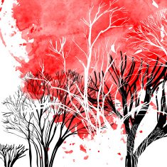 Abstract silhouette of trees N5