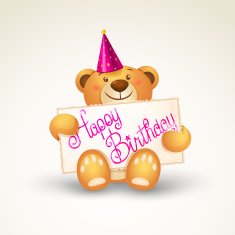 Cute teddy bear with a banner N2