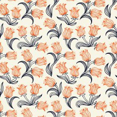 Ditsy floral pattern with small red tulips N2