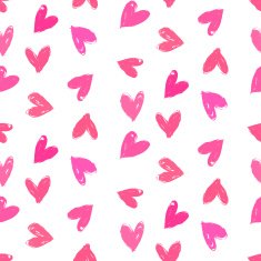 Velentine's day pattern with hand painted hearts N31