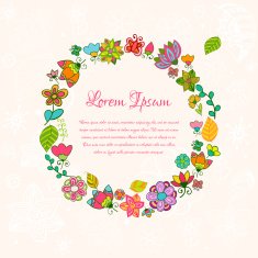 Nice floral greeting card with leaves N29