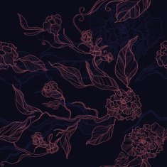 seamless floral background with flowers and leaves N6