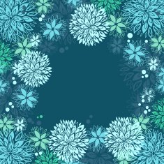 border made of flowers vector illustration N2