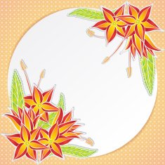 Greeting card with orange flowers N2