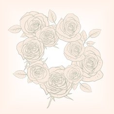 Floral frame with roses N3