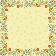 Beige card with flowers