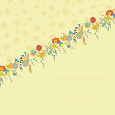 Beige card with flowers N2