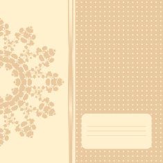 beige card with abstract floral ornament