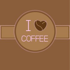 I love coffee card with beans heart Pink text N2