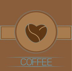 Coffee beans heart Blue text Card N2