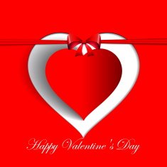 Heart Paper Sticker With Shadow Valentine love card N3