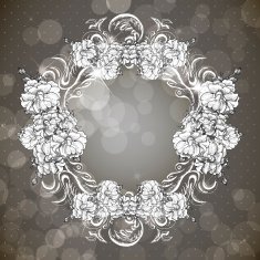 Floral frame in vintage style N4