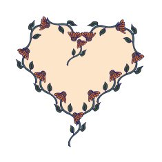 Black Eyed Susan Flower Heart Frame Filled With Peach