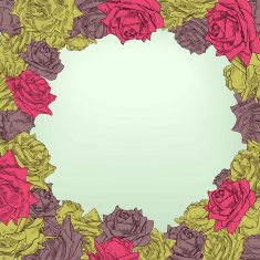 Floral frame with roses N4