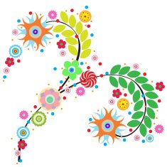 Flowers vector traditional branch of floral blooming N13