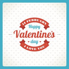 Happy Valentine's day message vintage retro