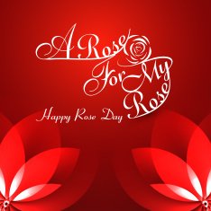 Beautiful A rose for my happy day typography text