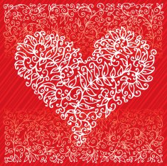 St Valentine Love Red Heart Card IV