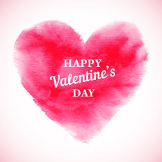 Hand made watercolor pink heart N3