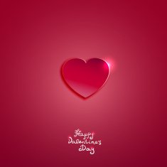 Creative pink paper heart for Valentines day card