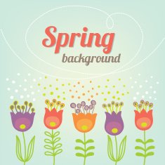 Floral greeting card with tulips