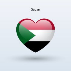 Love Sudan symbol Heart flag icon N2