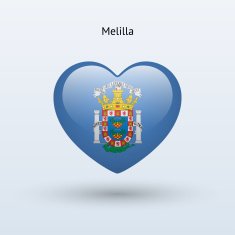 Love Melilla symbol Heart flag icon N2