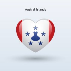 Love Austral Islands symbol Heart flag icon N2
