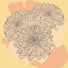 Floral card with chrysanthemum N3