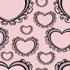 Vector Seamless Pattern with Hearts N17