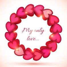 Pink vector shining frame of hearts