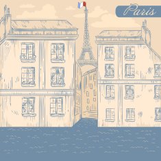 France Paris street retro postcard N2