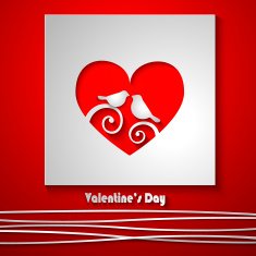 Valentine's Day Greeting Card on red background N6