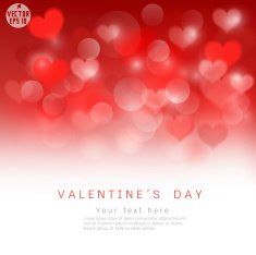 Valentine's day shiny red background and space for text vector