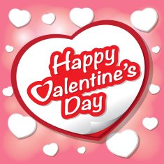 Happy Valentine's Day lettering Greeting Card N10
