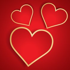 Red heart with golden border Vector