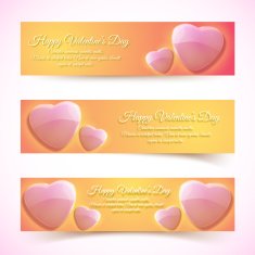 Valentine's Day Cards Banners set Design concept N7