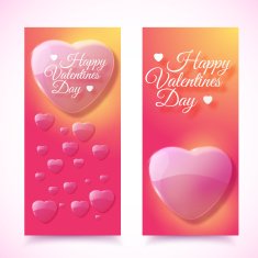 Valentine's Day Cards Banners set Design concept N10