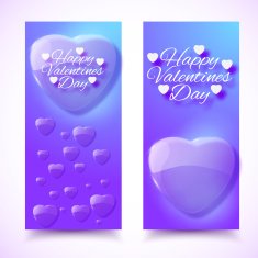 Valentine's Day Cards Banners set Design concept N12