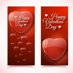 Valentine's Day Cards Banners set Design concept N14