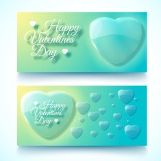 Valentine's Day Cards Banners set Design concept N16