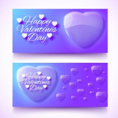 Valentine's Day Cards Banners set Design concept N17
