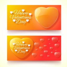 Valentine's Day Cards Banners set Design concept N18