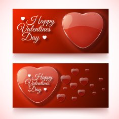 Valentine's Day Cards Banners set Design concept N19