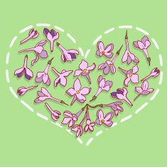 heart from lilac flowers