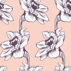 Seamless pattern with narcissus N5