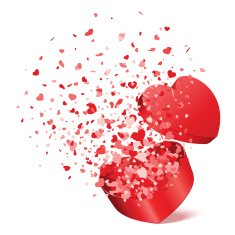 Open white gift present as heart N3
